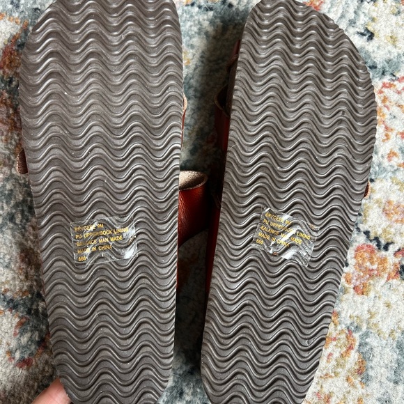 Madden Girl Brown Double Strap Buckle Cork Footbed Sandals Size 9 New - Picture 6 of 7